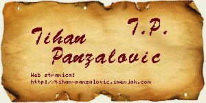 Tihan Panzalović vizit kartica